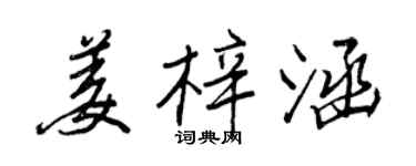 王正良姜梓涵行書個性簽名怎么寫