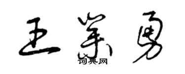 曾慶福王業勇草書個性簽名怎么寫