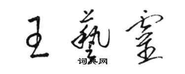 駱恆光王藝靈草書個性簽名怎么寫