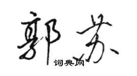 駱恆光郭蘇行書個性簽名怎么寫