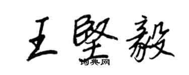 王正良王堅毅行書個性簽名怎么寫