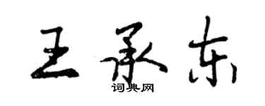 曾慶福王承東行書個性簽名怎么寫