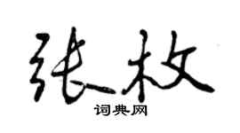 曾慶福張枚行書個性簽名怎么寫