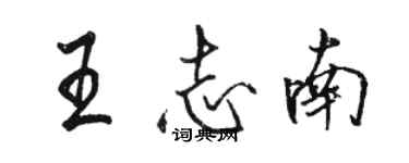 駱恆光王志南行書個性簽名怎么寫