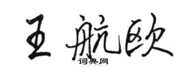 駱恆光王航歐行書個性簽名怎么寫