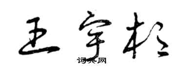 曾慶福王宇杉草書個性簽名怎么寫