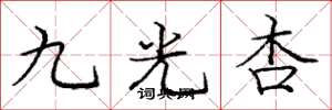 龐中華九光杏楷書怎么寫