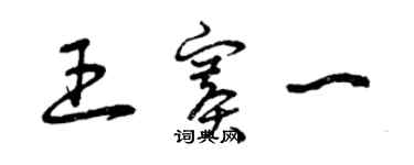 曾慶福王賽一草書個性簽名怎么寫