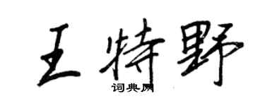 王正良王特野行書個性簽名怎么寫