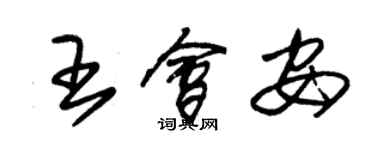 朱錫榮王會安草書個性簽名怎么寫