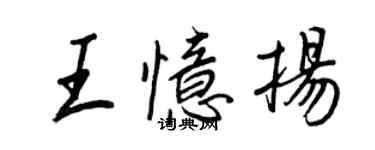 王正良王憶揚行書個性簽名怎么寫