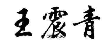 胡問遂王震青行書個性簽名怎么寫