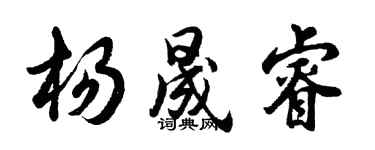 胡問遂楊晟睿行書個性簽名怎么寫