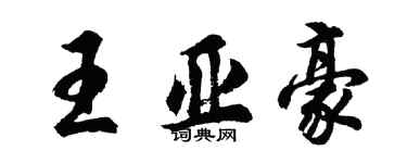 胡問遂王亞豪行書個性簽名怎么寫