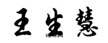 胡問遂王生慧行書個性簽名怎么寫