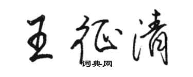 駱恆光王征清行書個性簽名怎么寫