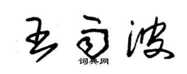 朱錫榮王雨波草書個性簽名怎么寫