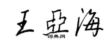 王正良王亞海行書個性簽名怎么寫