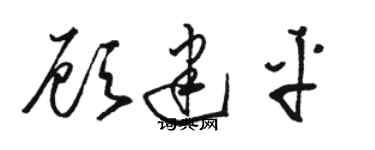 駱恆光顧建平草書個性簽名怎么寫