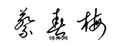 梁錦英蔡春梅草書個性簽名怎么寫