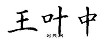 丁謙王葉中楷書個性簽名怎么寫