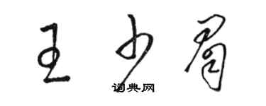 駱恆光王少眉草書個性簽名怎么寫