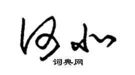 朱錫榮何北草書個性簽名怎么寫