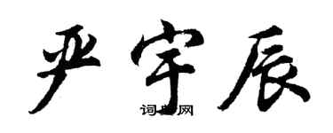 胡問遂嚴宇辰行書個性簽名怎么寫