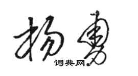駱恆光楊勇草書個性簽名怎么寫