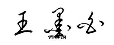 梁錦英王墨白草書個性簽名怎么寫