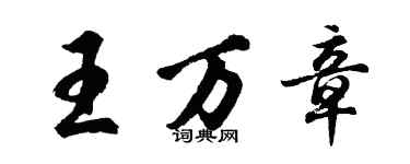 胡問遂王萬章行書個性簽名怎么寫