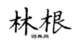 丁謙林根楷書個性簽名怎么寫