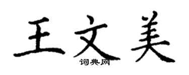 丁謙王文美楷書個性簽名怎么寫