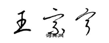 梁錦英王宗寧草書個性簽名怎么寫