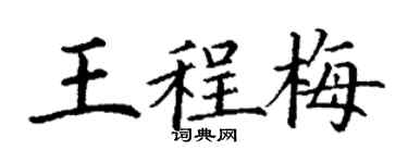 丁謙王程梅楷書個性簽名怎么寫