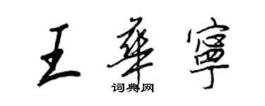 王正良王華寧行書個性簽名怎么寫