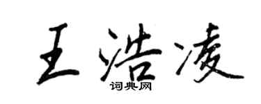 王正良王浩凌行書個性簽名怎么寫