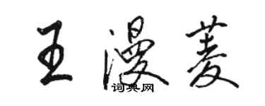 駱恆光王漫菱行書個性簽名怎么寫