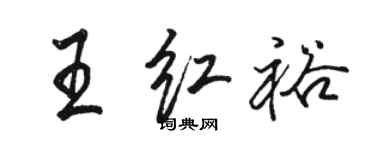 駱恆光王紅裕行書個性簽名怎么寫