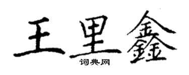 丁謙王里鑫楷書個性簽名怎么寫