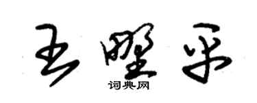 朱錫榮王野平草書個性簽名怎么寫