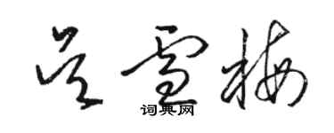 駱恆光吳雪梅草書個性簽名怎么寫