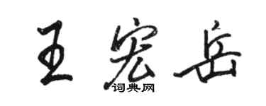駱恆光王宏岳行書個性簽名怎么寫
