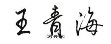 駱恆光王青海行書個性簽名怎么寫