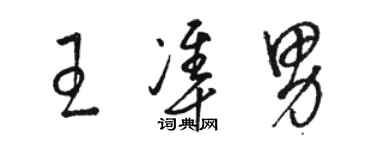 駱恆光王準男草書個性簽名怎么寫