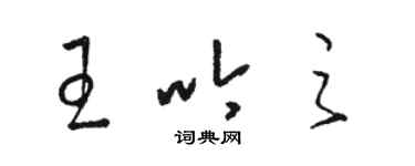 駱恆光王吟之草書個性簽名怎么寫