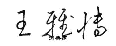 駱恆光王雅博草書個性簽名怎么寫