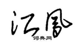 朱錫榮江鳳草書個性簽名怎么寫