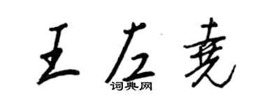 王正良王左堯行書個性簽名怎么寫