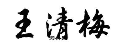 胡問遂王清梅行書個性簽名怎么寫